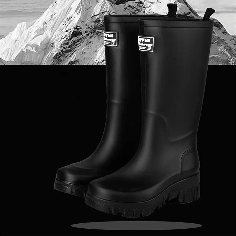 Damen Chelsea-Regenstiefeletten wasserdicht mit Blockabsatz & Profilsohle – Saphira