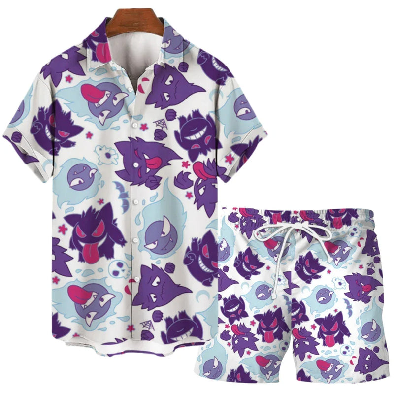 Lustiges Sommer-Set mit Gengar & Snorlax Print | 1 kaufen, 1 gratis - SchlummerSpaß