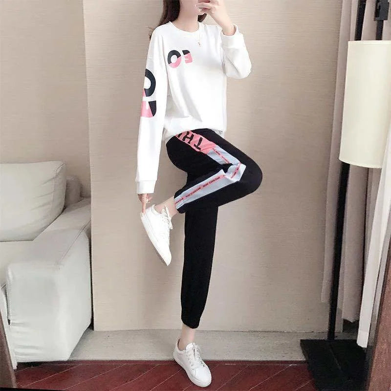 Damen Trainingsanzug Zweiteilige Set mit Sweater und Hose – Leona