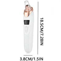 Weißer elektrischer Porenreiniger mit Vakuumfunktion, 18,5 cm, für Gesichtspflege.