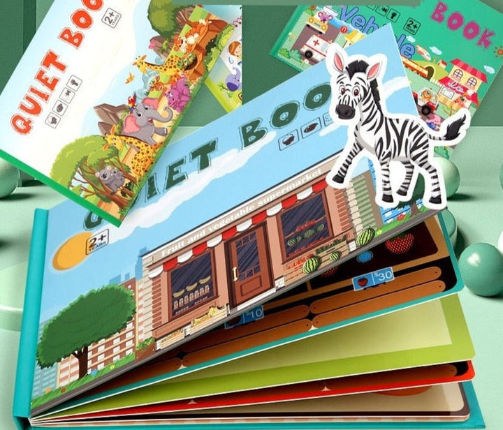 Interaktives Kleinkind-Lernbuch mit Klett-Aufgaben und Aufbewahrungstasche