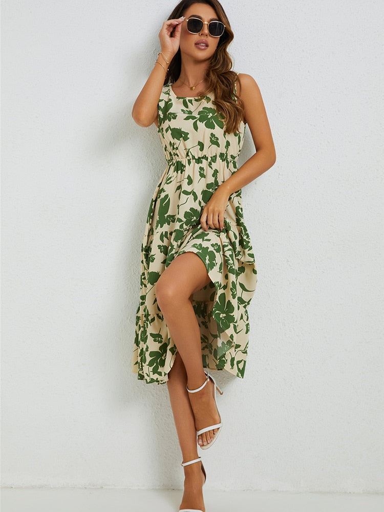 Sommerliches Midi-Kleid mit Blumenprint – Fenna