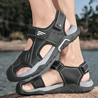 Bequeme rutschfeste Ledersandalen für Herren – Ideal für Senioren