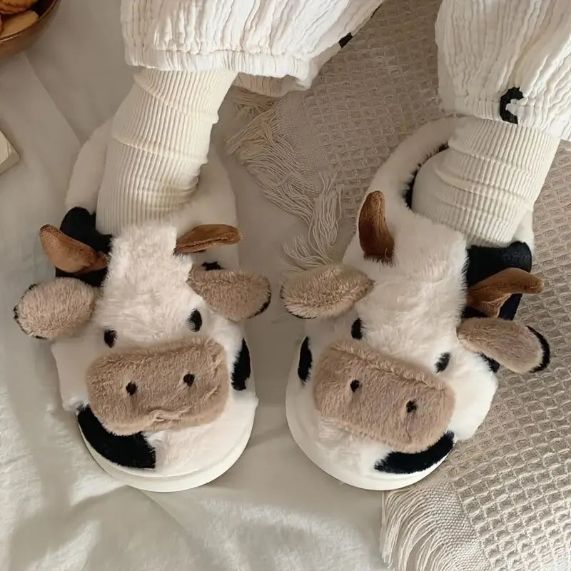 Plüsch-Hausschuhe im Kuhdesign – PlushCow