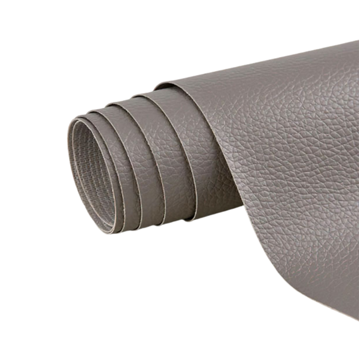 Graues selbstklebendes Lederreparatur-Patch, ideal für Möbelreparatur und Polsterpflege.