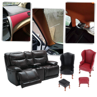 Selbstklebendes Lederreparatur-Patch, vielseitig, schwarz, rot, für Möbel und Autoinnenräume.