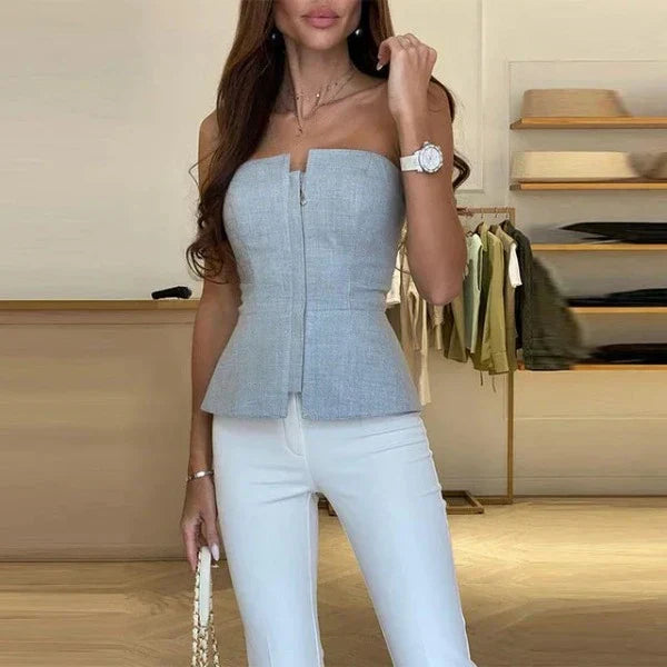 Damen Rundhals-Tanktop aus atmungsaktivem Material – Malia