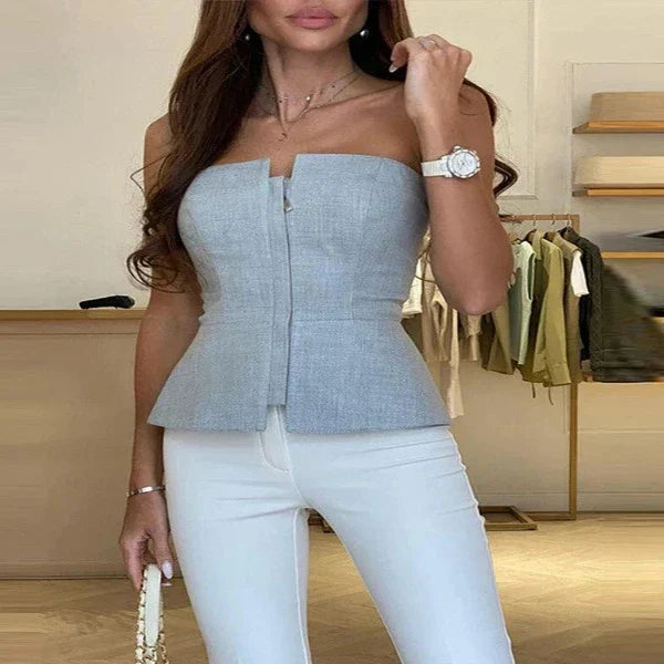 Damen Rundhals-Tanktop aus atmungsaktivem Material – Malia