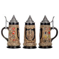 Bierkrug mit Relief & Zinndeckel (0,8 L) – BavariaKrug Oktoberfest 2025