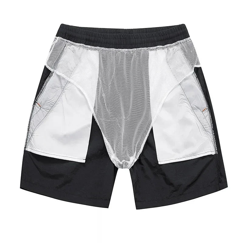 Herren Laufshorts mit Mesh-Innenshorts und Reißverschlusstaschen – Nikoas