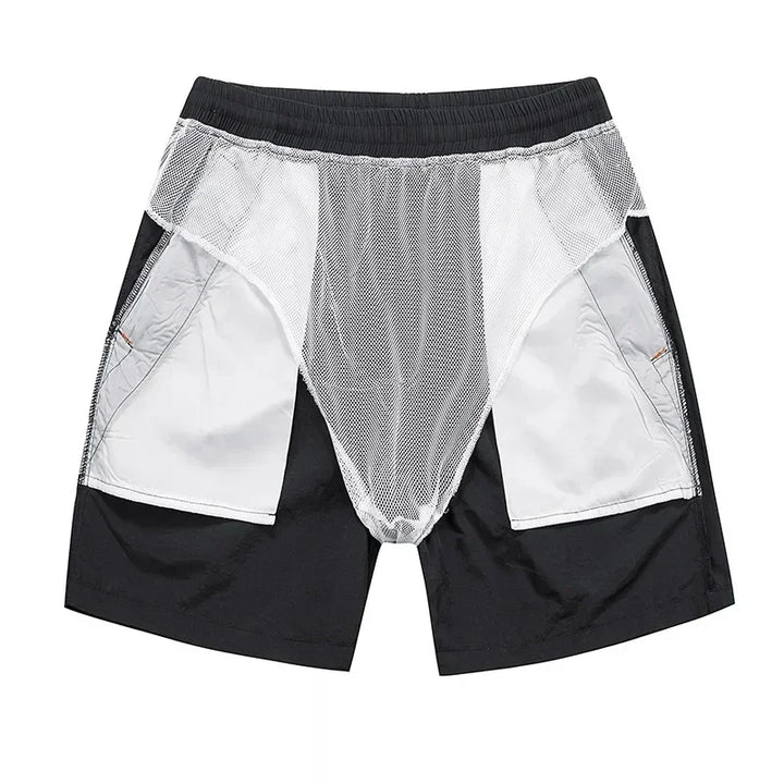 Herren Laufshorts mit Mesh-Innenshorts und Reißverschlusstaschen – Nikoas