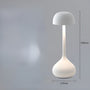 Moderne weiße LED-Tischlampe, minimalistisches Design, 300mm hoch, 110mm Basisdurchmesser.