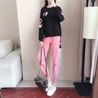 Damen Trainingsanzug Zweiteilige Set mit Sweater und Hose – Leona