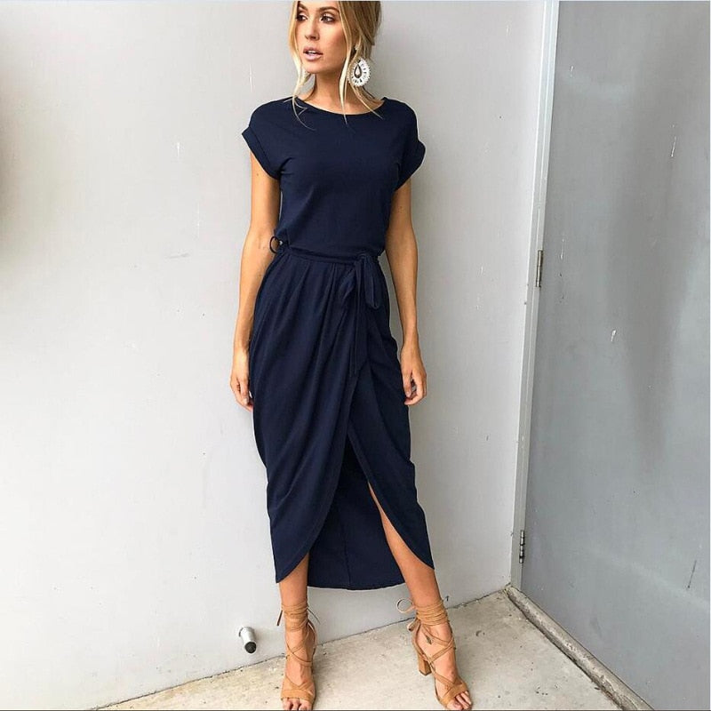 Maxi Kleid mit Schlitz - Selene