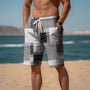 Strandshorts Herren Baumwolle 3D Print Atmungsaktiv Sommerlook - Jamal