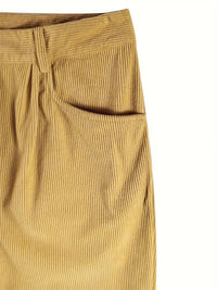 Damen Cordhose mit hoher Taille und geradem Schnitt – Elvira