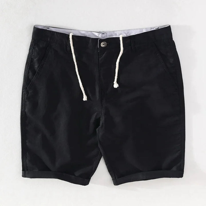 Strandshorts Herren Leinen-Baumwolle Sommerlook mit Knopfverschluss - Sandro