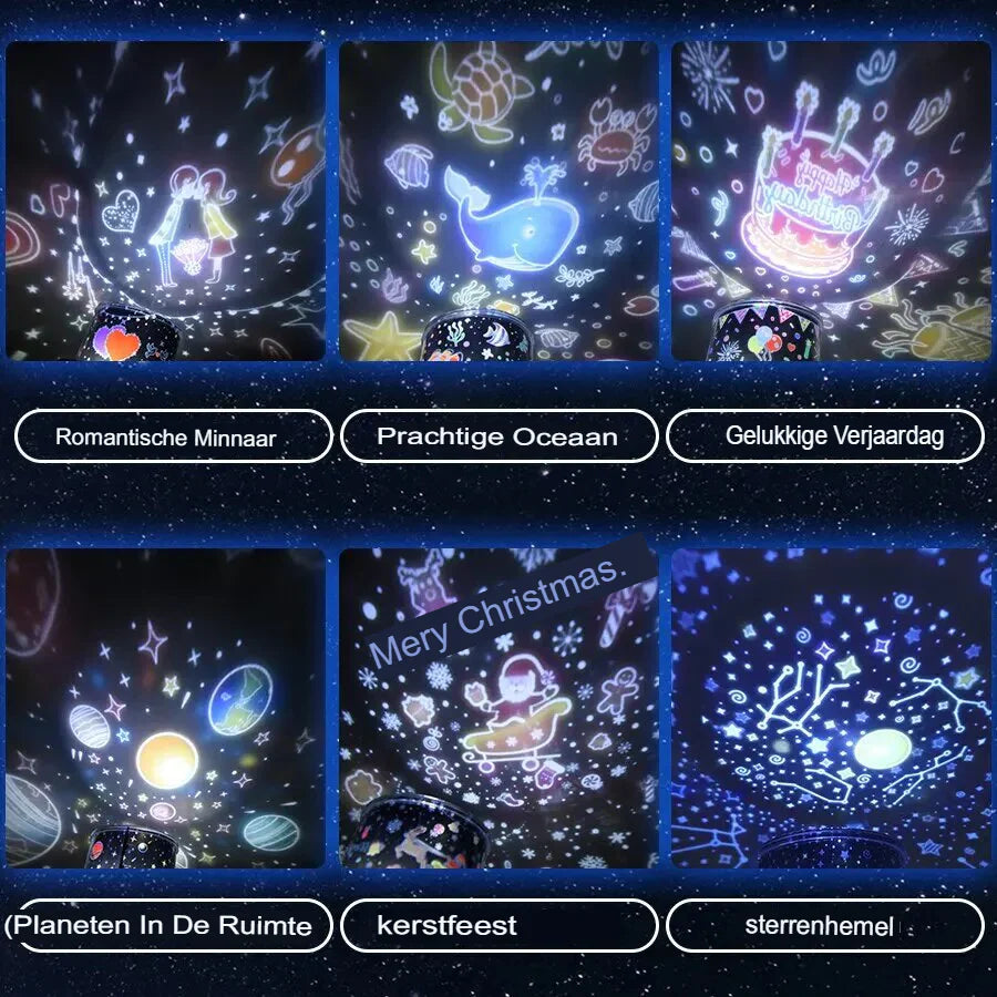 Sternenhimmel Projektor Nachtlicht, Bluetooth Lautsprecher, USB, Kinderzimmer, Geburtstagsgeschenk.