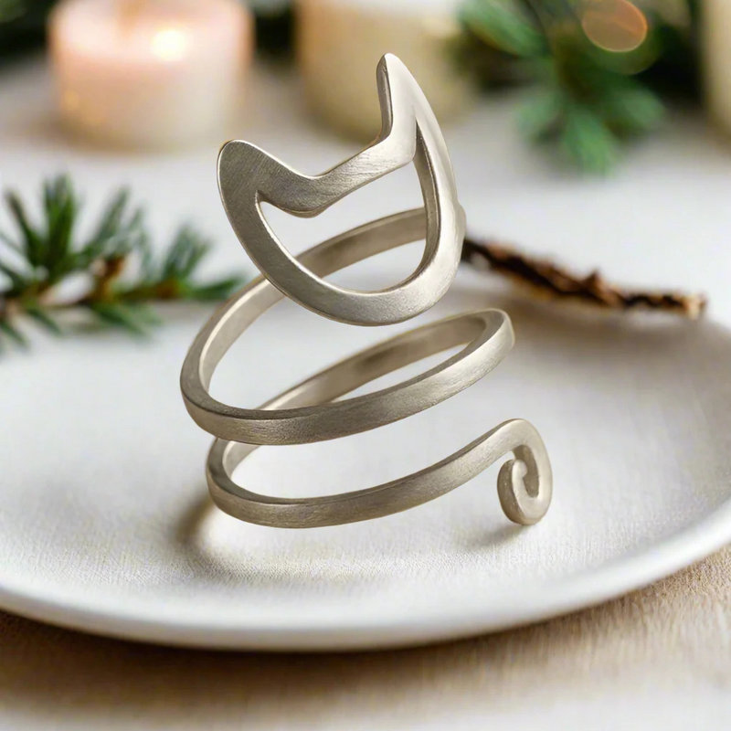 Silberne Katzenring | Stilvolle und bezaubernde Ring