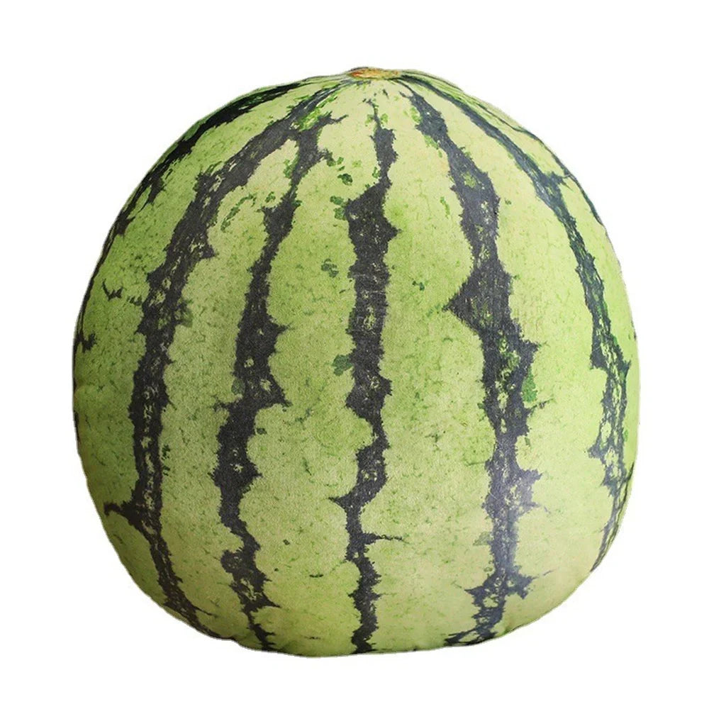 Wassermelonen-Kissen, rund, grün, realistisch, Dekoration, weiches Material, Simulation Frucht.