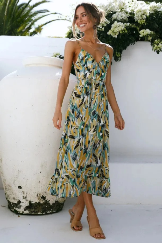 Ärmelloses Sommerkleid mit Druck – Isla
