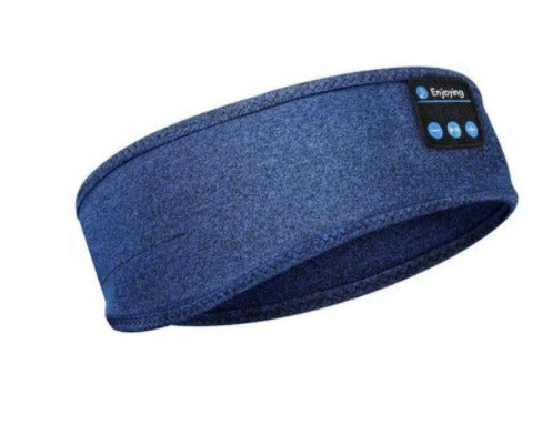 Blaues Bluetooth-Schlafband, kabellose Kopfhörer, weiches Stirnband für Musik und Schlaf.