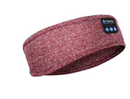 Rosa Bluetooth-Stirnband, kabellose Kopfhörer, Schlafband, Musik, bequem, waschbar.