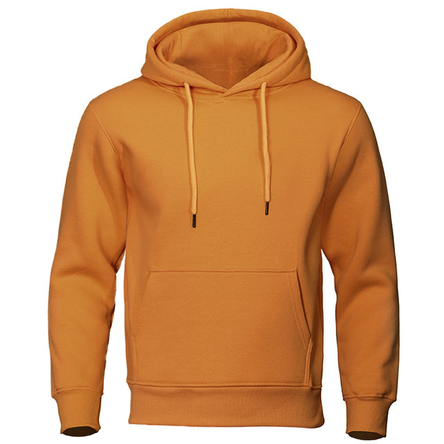 Orange Herren-Hoodie, Fleece, warm, Streetwear, lässig, atmungsaktiv, Kapuzenpullover.