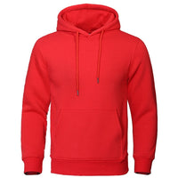Roter Herren-Hoodie aus Fleece, warm, modisch, Streetwear, lässig, atmungsaktiv.