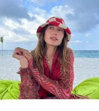 Gehäkelter Damen Fischerhut mit Karomuster – Faye