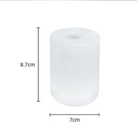 Zylindrische LED-Tischlampe, dimmbar, Touch-Steuerung, USB, 8,7x7 cm, weiß.