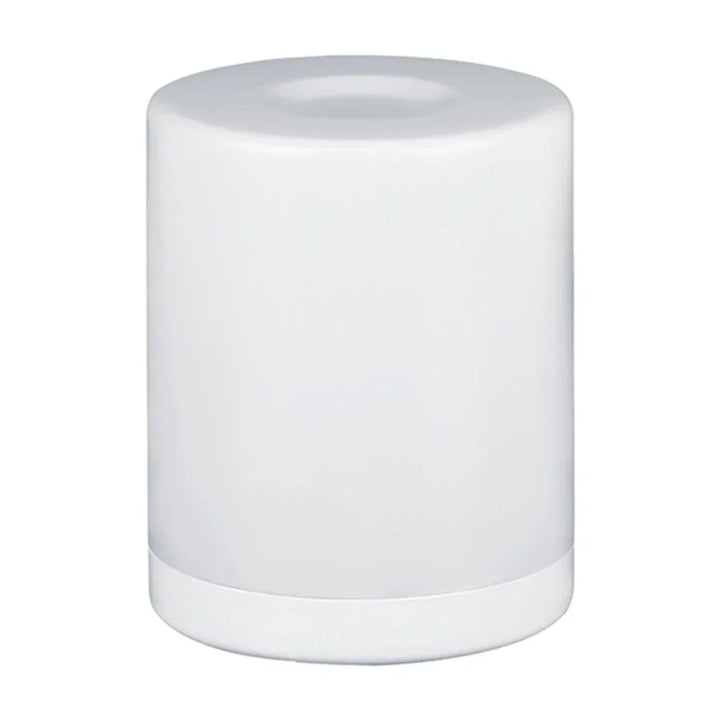 Weiße LED-Tischlampe, stufenlos dimmbar, Touch-Steuerung, USB-aufladbar, modernes Design.