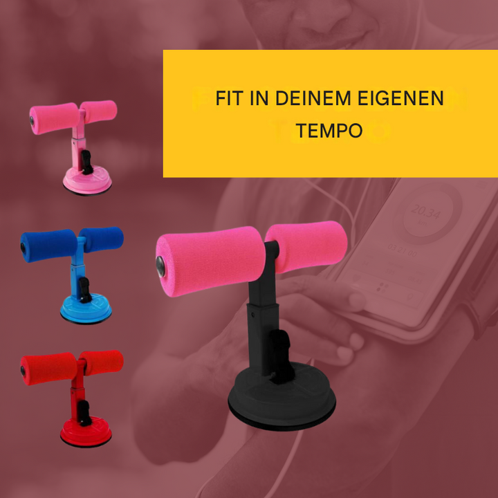 Rosa Fitness-Sitzup-Hilfe mit Saugnapf, Heimtraining, Bauchmuskeltrainer.
