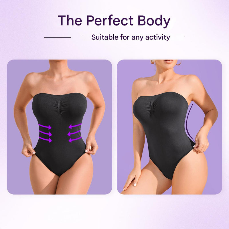 Nahtloser trägerloser Shaping-Body mit Slip – Élise