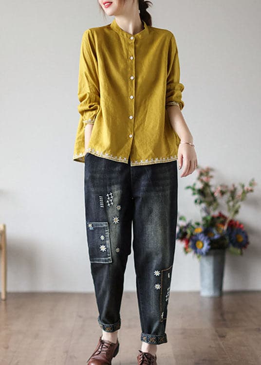 Damen Gesticktes Herbsttop – Yara