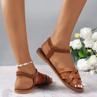 Braune Römische Damen-Sommersandalen mit rutschfester Sohle – Yvelle