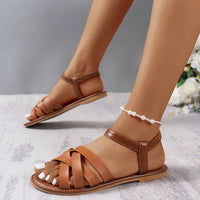 Braune Römische Damen-Sommersandalen mit rutschfester Sohle – Yvelle