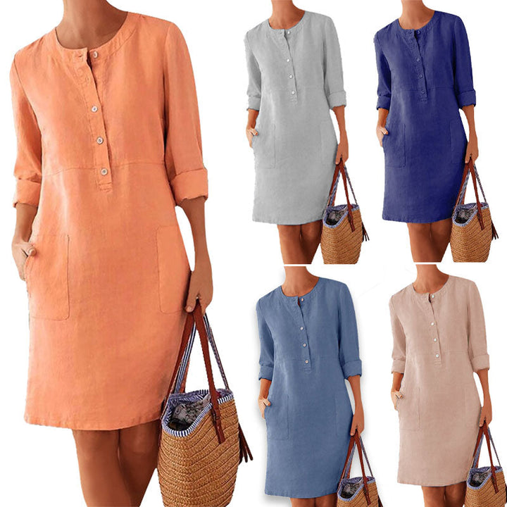 Herbstliches Kleid mit warmen Farben – Nika