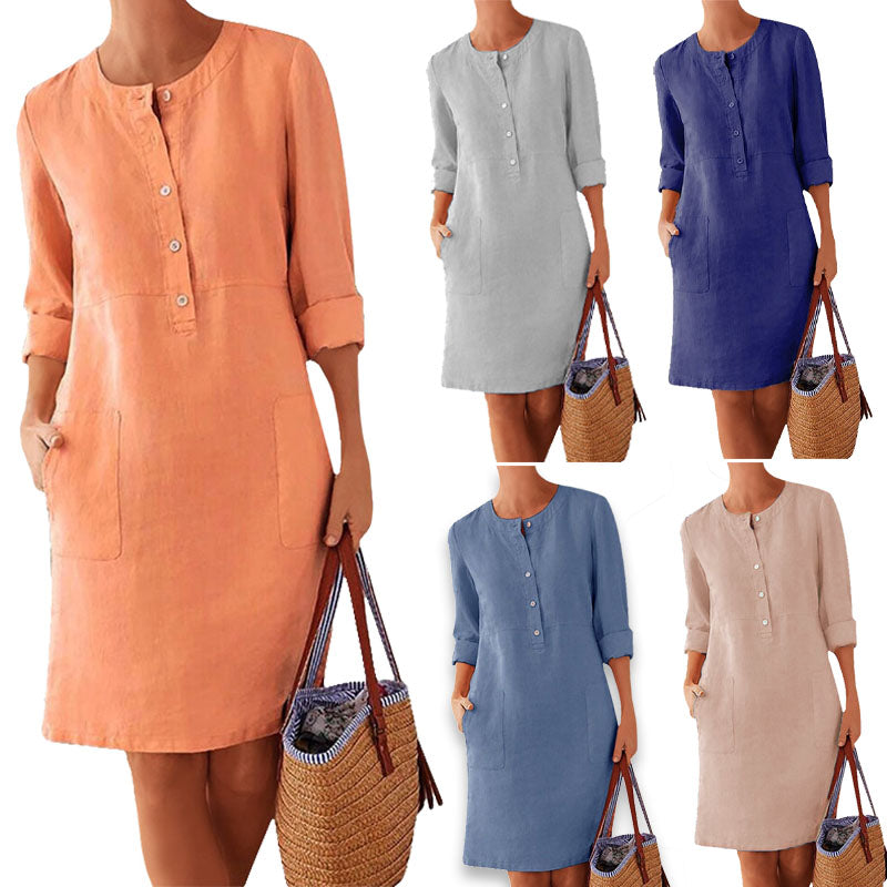 Herbstliches Kleid mit warmen Farben – Nika