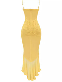 Trendiges Maxikleid mit Rüschen und Spaghettiträgern – Loyza