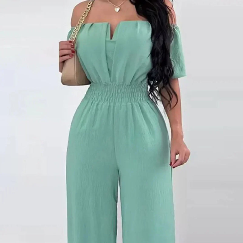 Off-Shoulder Jumpsuit mit kurzen Ärmeln – Lina