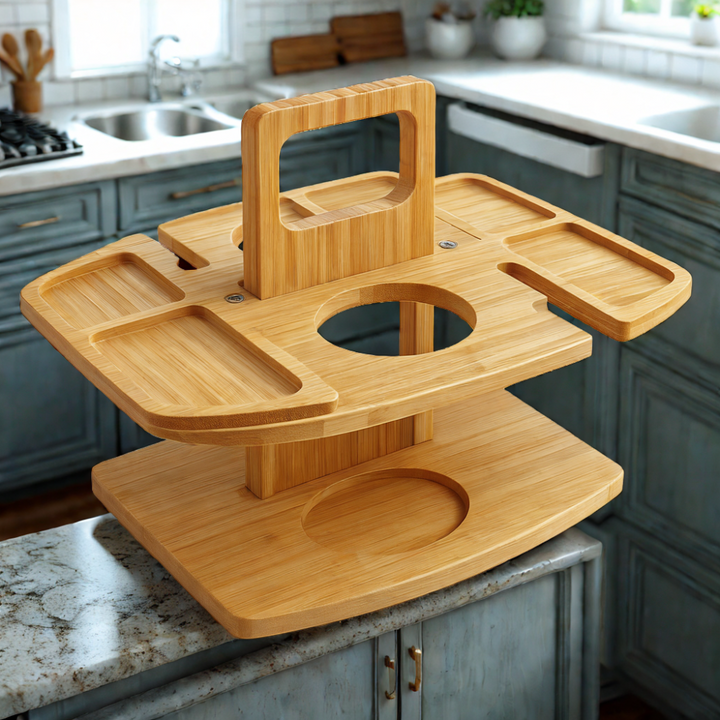 Tragbarer Holz-Picknick-Weintisch – WineNest