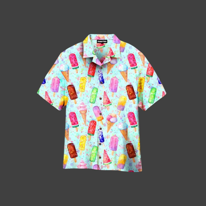 Sommerliches Herrenhemd mit Eisdruck – Luca