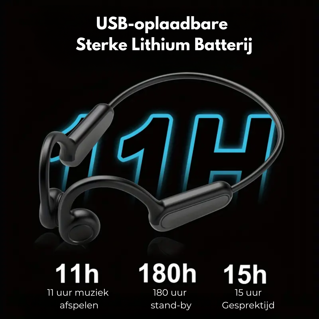 Schwarze kabellose Kopfhörer, USB-aufladbar, starke Lithium-Batterie, 11h Musik, 15h Gespräch.