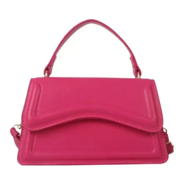 Pinkfarbene Damenhandtasche aus Leder mit Tragegriff, modisches Accessoire.