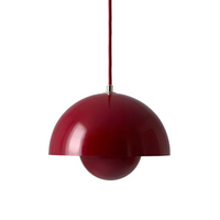 Rote Pendelleuchte, kugelförmig, modernes Design, Metall, Innenbeleuchtung, Wohnzimmerlampe.