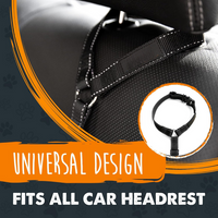 Universelles Hundegeschirr, schwarz, verstellbar, passend für alle Autokopfstützen, sicher reisen.