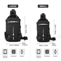 Schwarze Umhängetasche, zwei Größen, wasserdicht, für Handy, Notebook, Uhr, Herrenmode.