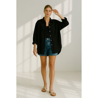 Leinen Damenbluse mit Knopfleiste – Marise