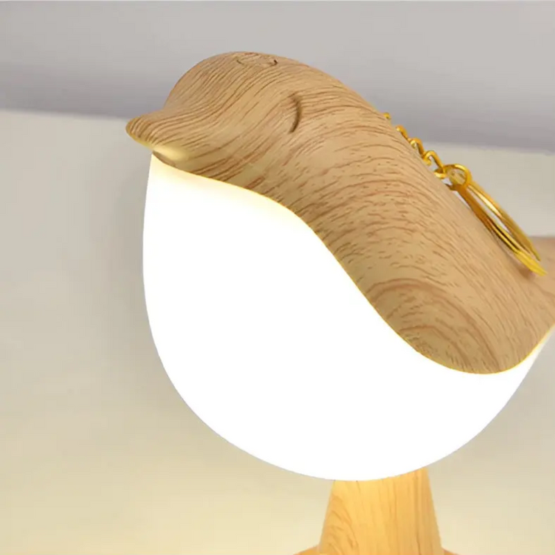 Holz-Vogel-Nachtlicht, LED, warmweiß, dekorativ, Kinderzimmer, Tischlampe, modernes Design